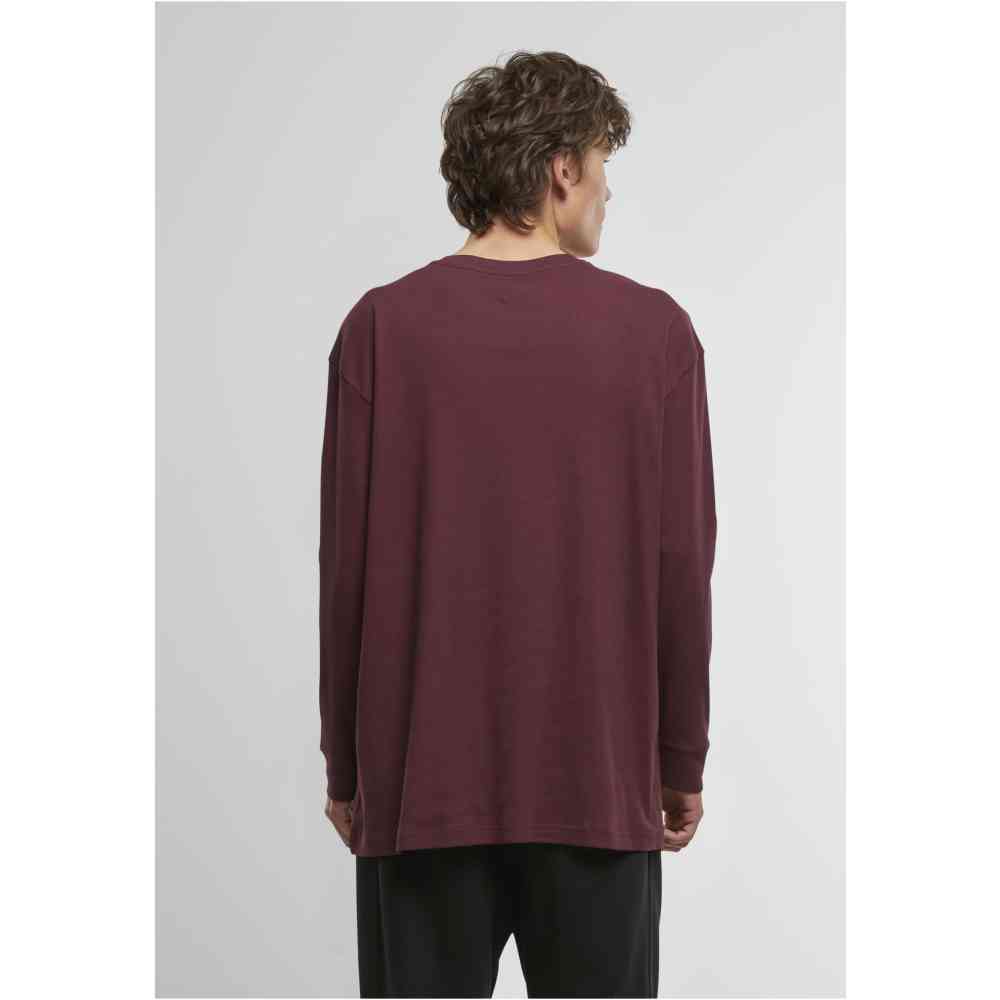 Urban Classics - Organic Boxy Rib Lange Ã¤rmel top - Rot